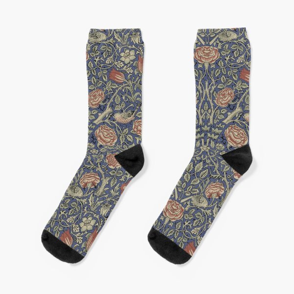 William Morris Tudor Rose Wallpaper Pattern Socks