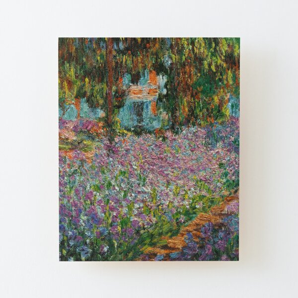 Irises In Monet's Garden At Giverny by Claude Monet Wood Mounted Print