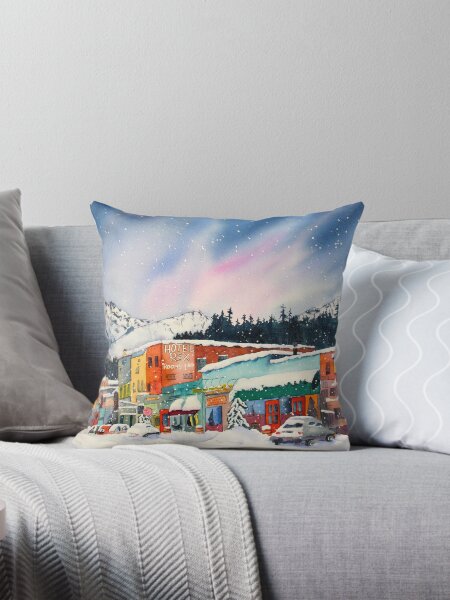 Snowstorm In Truckee Throw Pillow