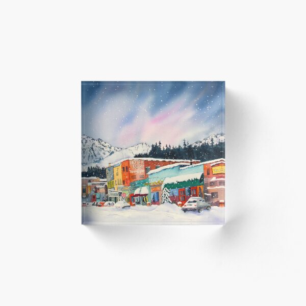 Snowstorm In Truckee Acrylic Block