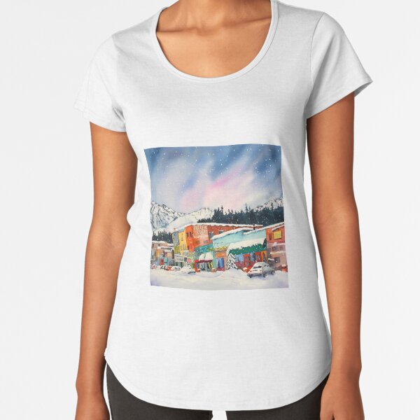 Snowstorm In Truckee Premium Scoop T-Shirt