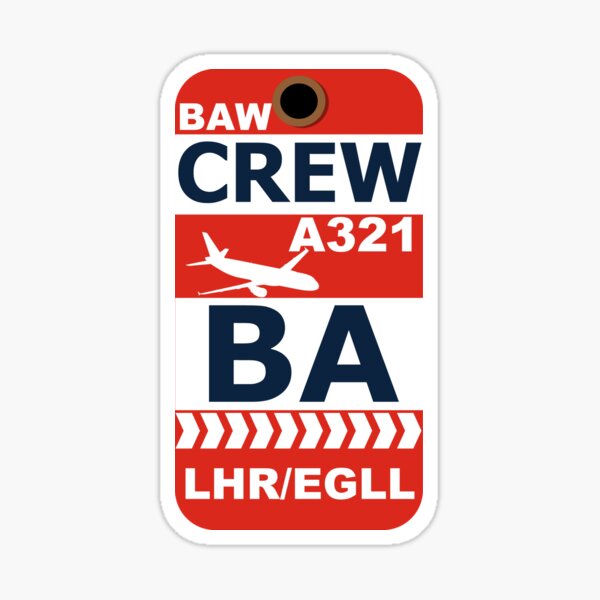 BA Airbus A321 Crew London Heathrow Sticker