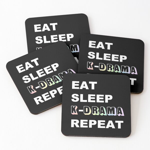 Item preview, Eat Sleep K-Drama Repeat (White Text) designed and sold by BetweenTwoPages.