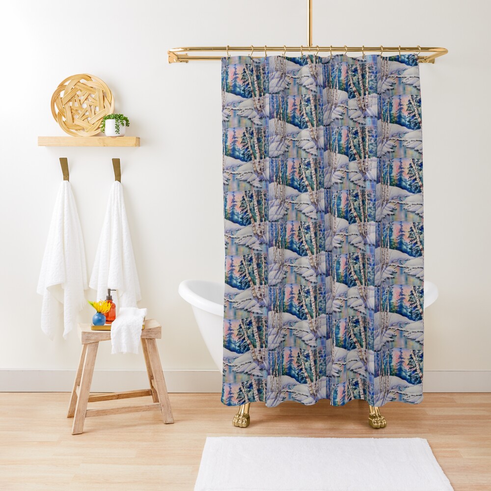 Aspen Winter Sunset Shower Curtain