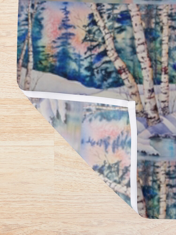 Alternate view of Aspen Winter Sunset Shower Curtain