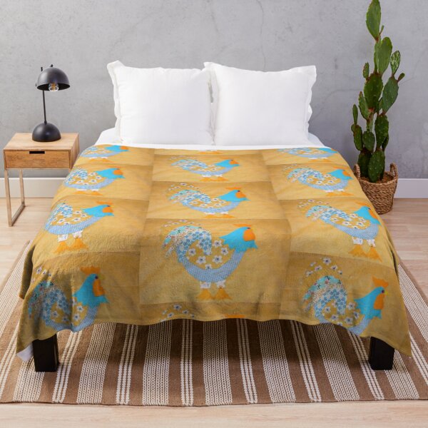 Item preview, Yellow and Blue Floral Patchwork Rooster designed and sold by Sarah Rajkotwala.