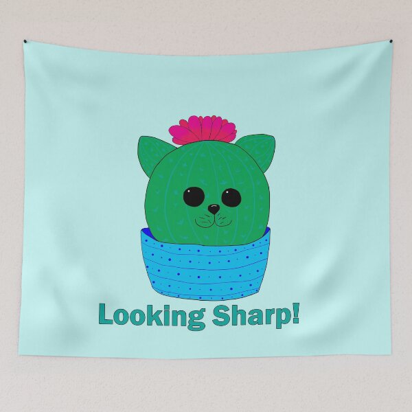 Item preview, Looking Sharp! Cactus Cat designed and sold by alisadesigns.