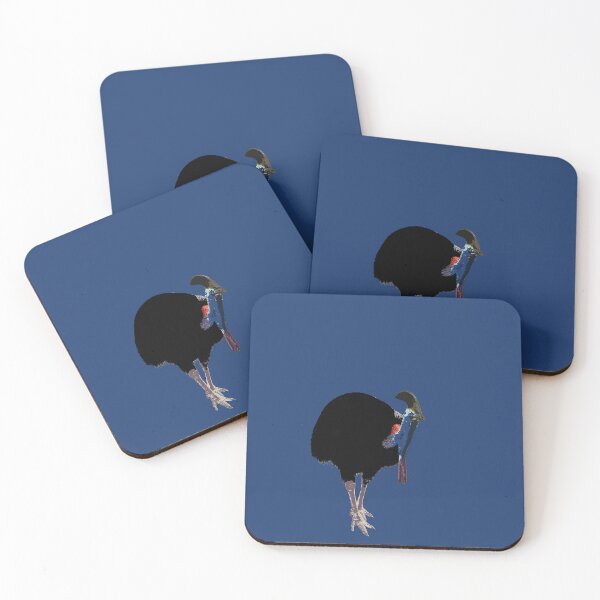 Item preview, Cassowary (Casuarius casuarius) on Navy Tiled designed and sold by ChrissyWild.