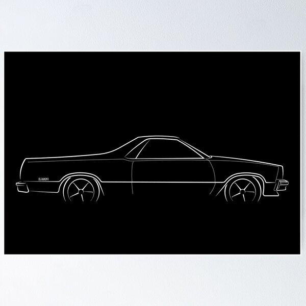 Item preview, 1987 Chevy El Camino - profile stencil, white designed and sold by mal-photography.