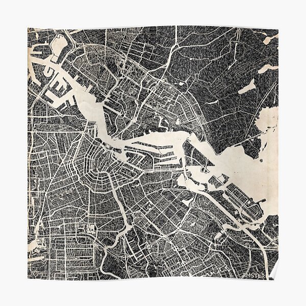 Betere Old Amsterdam Map Posters | Redbubble HW-84