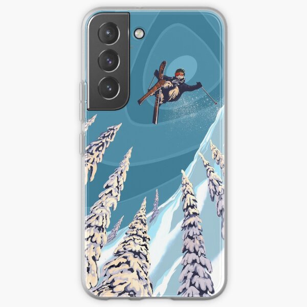 retro ski jumper heli ski poster art Samsung Galaxy Soft Case