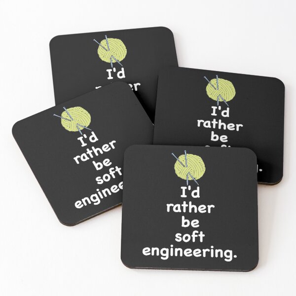 Item preview, I'd rather be soft engineering. Crochet, stitching, knitting meme quote design. designed and sold by azule1.