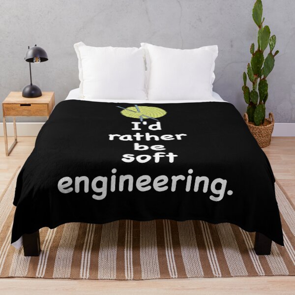 Item preview, I'd rather be soft engineering. Crochet, stitching, knitting meme quote design. designed and sold by azule1.