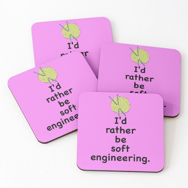Item preview, I'd rather be soft engineering. Crochet, stitching, knitting meme quote design. designed and sold by azule1.