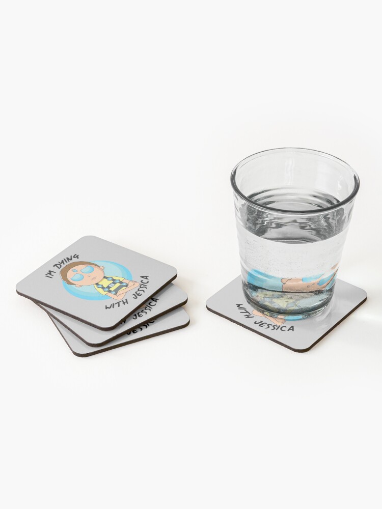 Alternate view of I'm Dying With Jessica (Rick & Morty) Coasters (Set of 4)