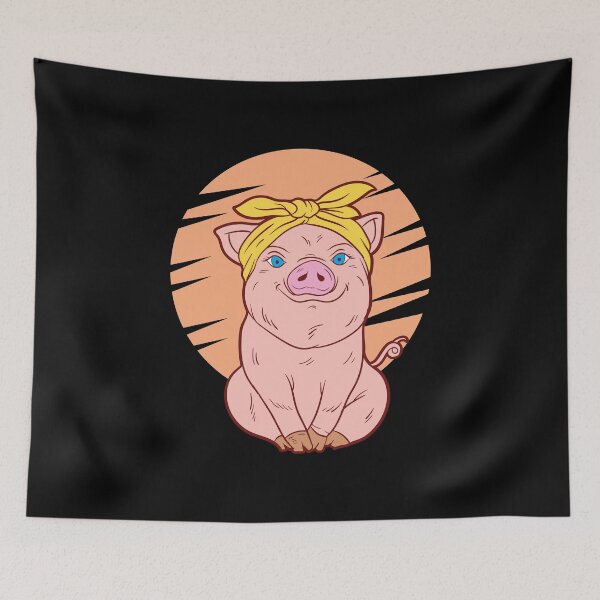 Item preview, Cute Pink Pig Bandana Animal Lover Gift designed and sold by haselshirt.