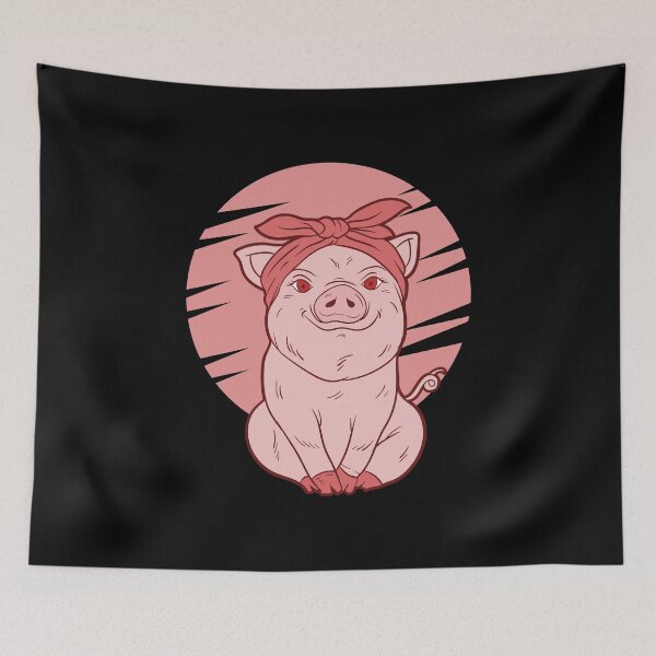 Item preview, Cute Pink Pig Bandana Animal Lover Gift designed and sold by haselshirt.