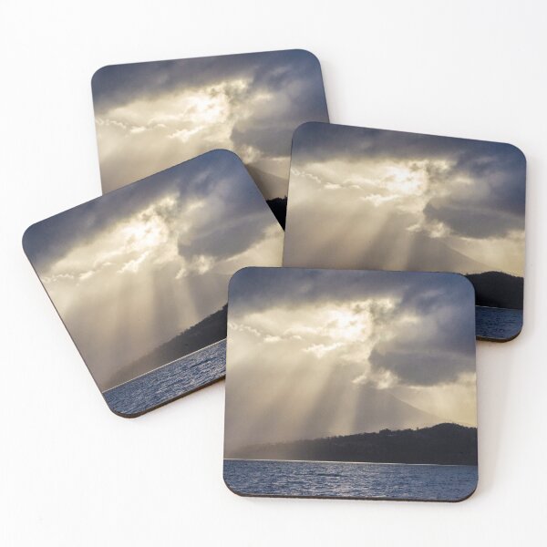 Item preview, Rays Of Sunlight Stream Through The Clouds And Down The Slopes Of Kunanyi Mount Wellington Hobart Tasmania designed and sold by nickegglington.