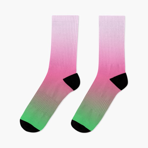 Item preview, Green, Pink and White Ombre Colors  Socks designed and sold by SOCKSbySBD.