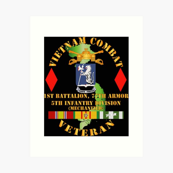 Army - Vietnam Combat Vet - 1st Bn 77th Armor - 5th Inf Div SSI Art Print