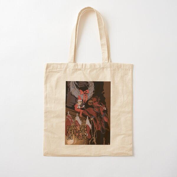 Krampus and Friend Cotton Tote Bag