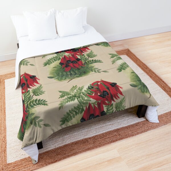 Western Australia wild flower Sturt's Desert Pea - Clianthus Dampieri State Library of Western Australia Comforter