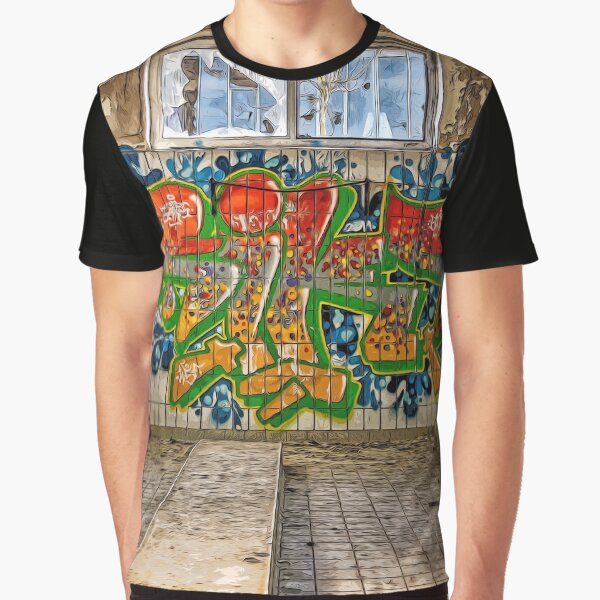 Item preview, Derelict Bathroom Cartoon Graffiti  designed and sold by PODLizardWizard.