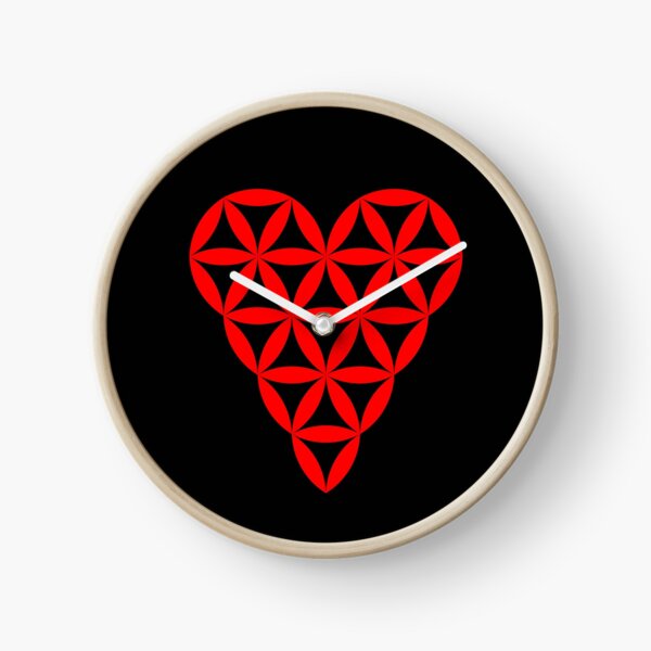 Heart of Life - Vector, Red. Clock