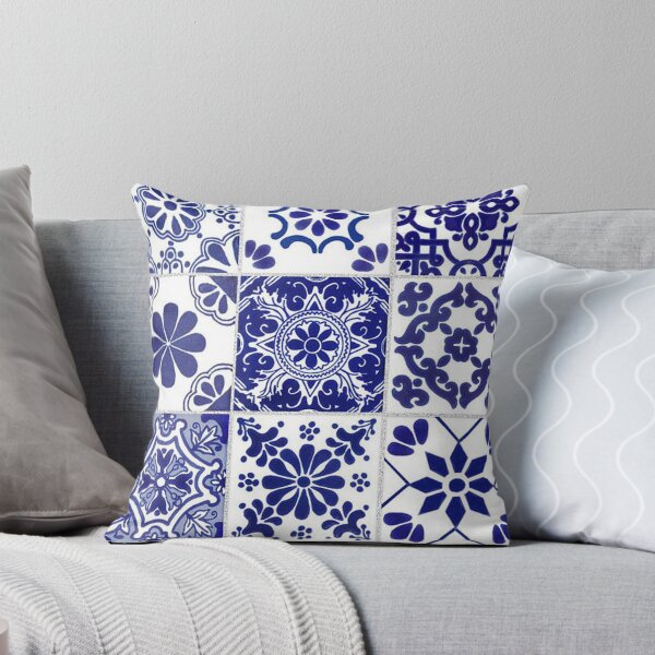 Item preview,  white blue Mediterranean zellige tile designed and sold by kim22080.