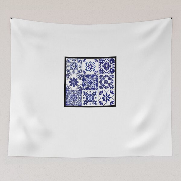 Item preview,  white blue Mediterranean zellige tile designed and sold by kim22080.