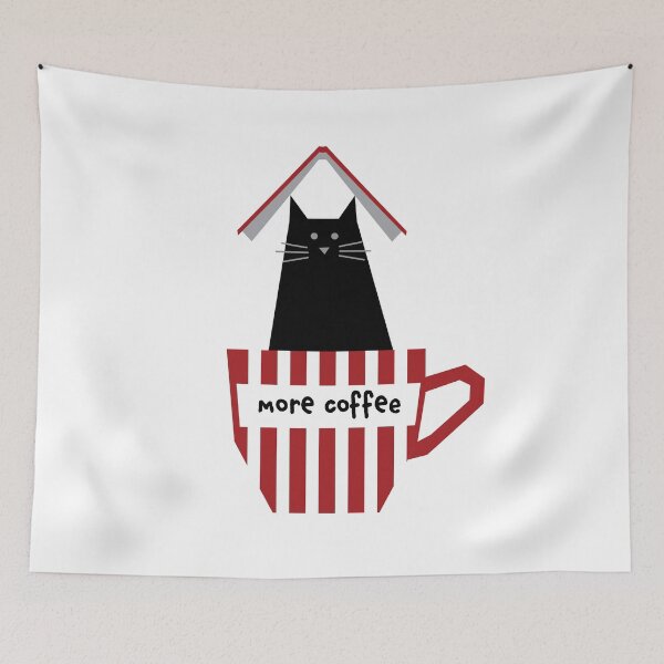 Item preview, Cat book club cafe_More coffee_R designed and sold by studiokay12.