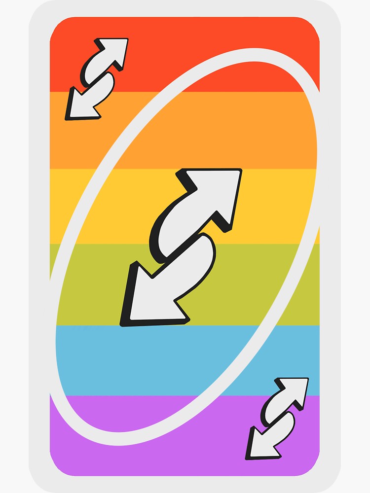 UNO Reverse Sticker | LGBTQIA+ | Vinyl Sticker | Gay Pride | Rainbow | Pride