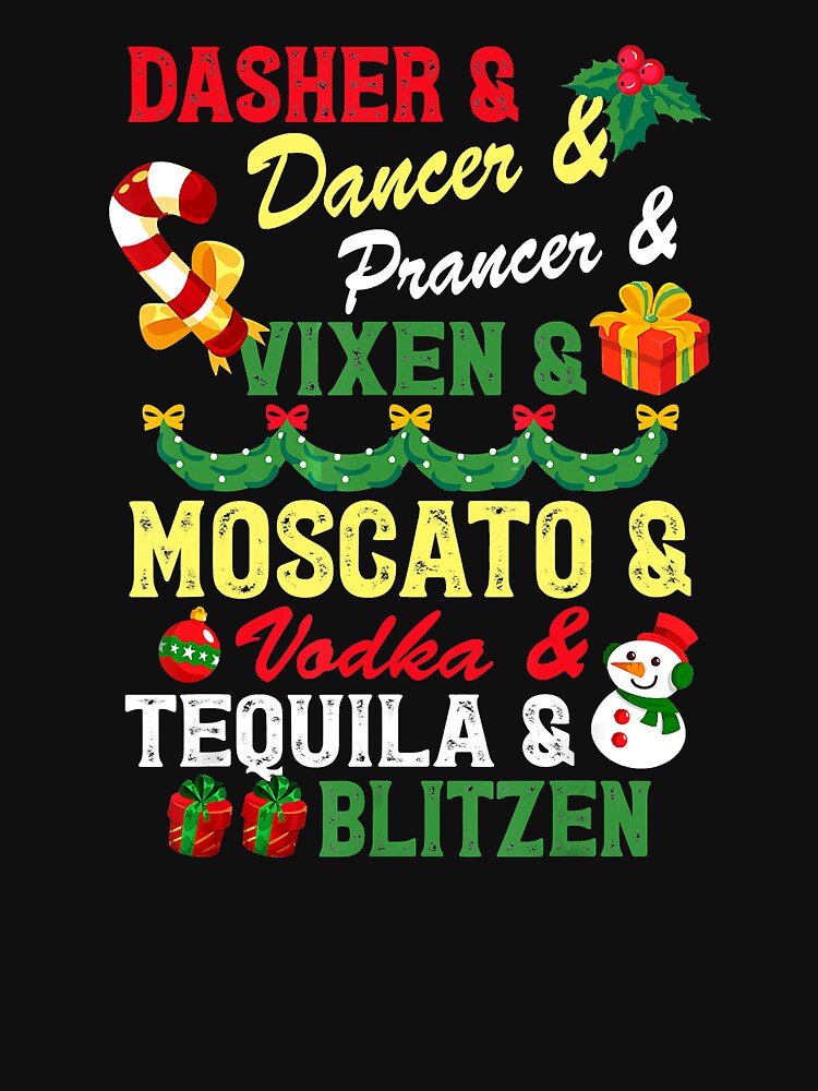 Dasher Dancer Prancer Vixen Vino Prosecco Tequila Blitzen' Crewneck | – Joy Lab Collective - View #4