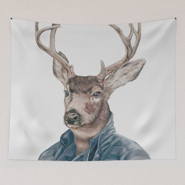 Item preview, Deer in Navy Blue designed and sold by AnimalCrew.
