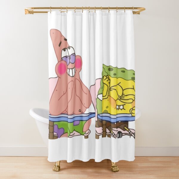 Spongebob and Patrick Laughing HD Shower Curtain
