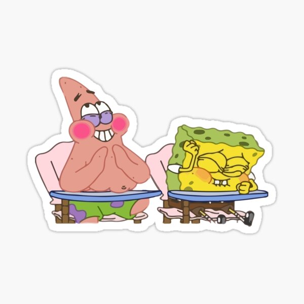 Pegatina «Bob Esponja y Patrick riendo HD» de evequickk | Redbubble