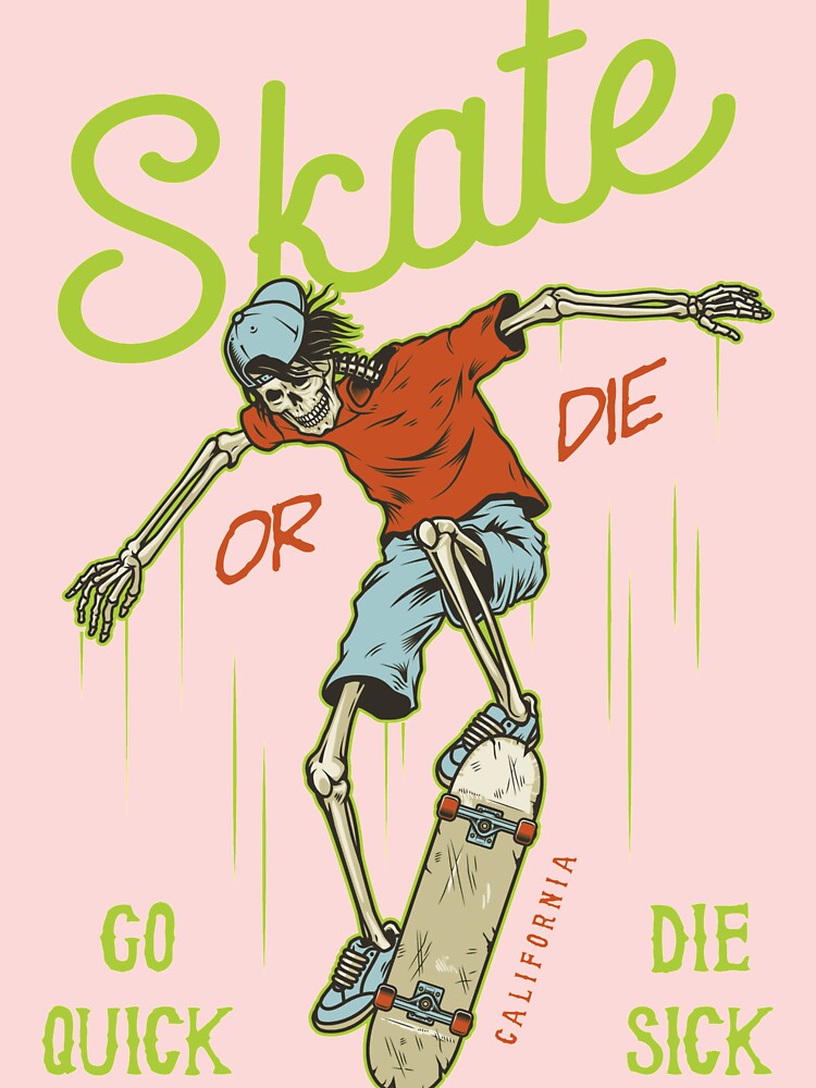 Retro Skull Skateboarder Skate Or Die California GO Quick DIE Sick  Samsung Galaxy Phone Case for Sale by RetroSkullArt