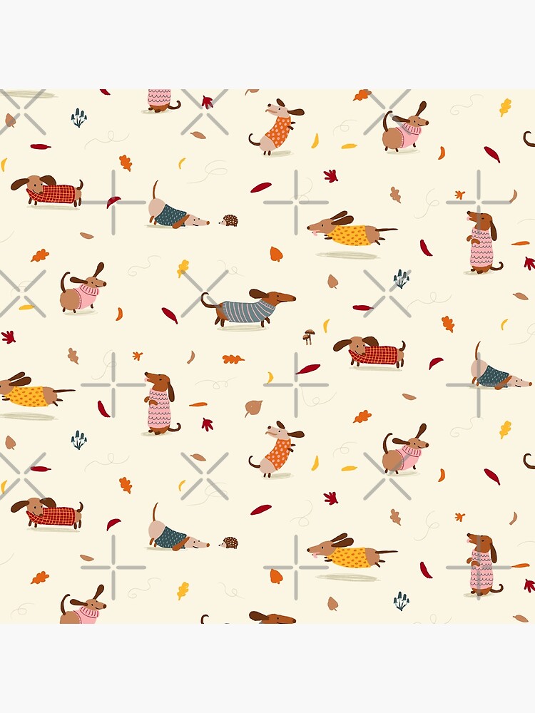 Dachshunds in Sweaters Pattern by BexMorleyArt