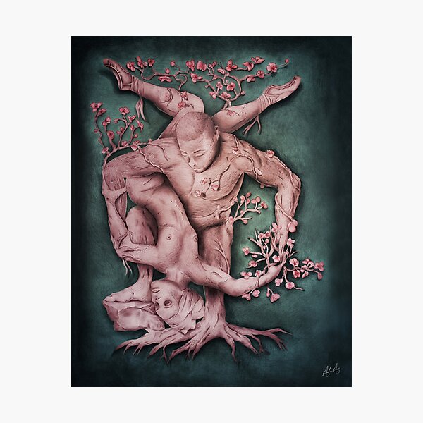 Entangled - Rose Gold & Green Photographic Print