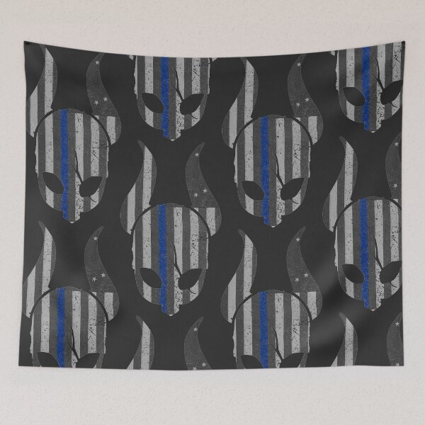 Item preview, Betsy Ross Thin Blue Line Viking Skull designed and sold by Blue-Viking.