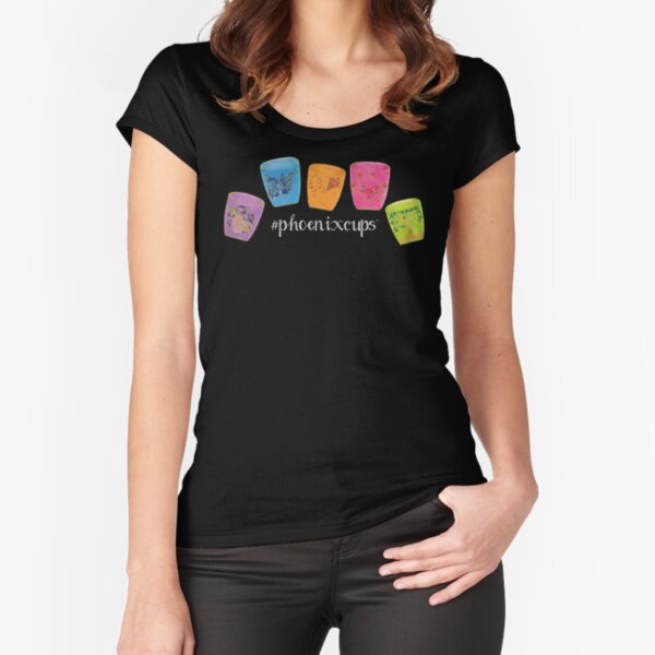 Phoenix Cups (Horizontal - White text) Fitted Scoop T-Shirt