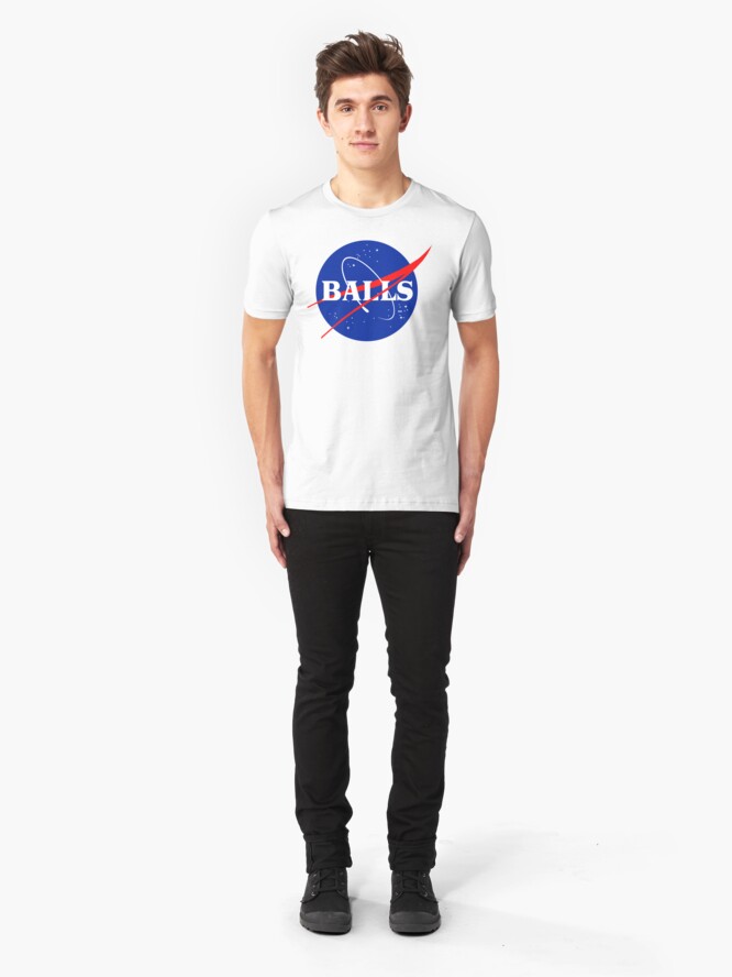 Alternate view of NASA BALLS Slim Fit T-Shirt