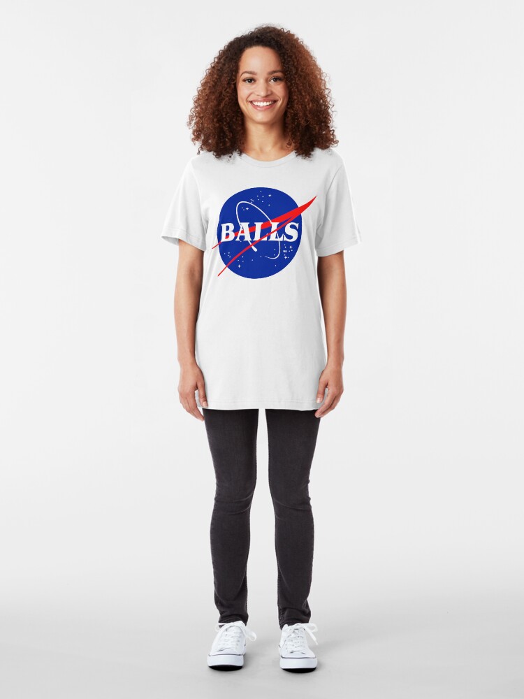 Alternate view of NASA BALLS Slim Fit T-Shirt