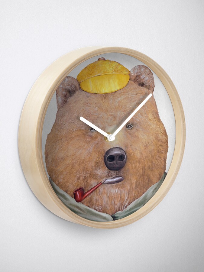 "Brown Bear" Clock by AnimalCrew Redbubble