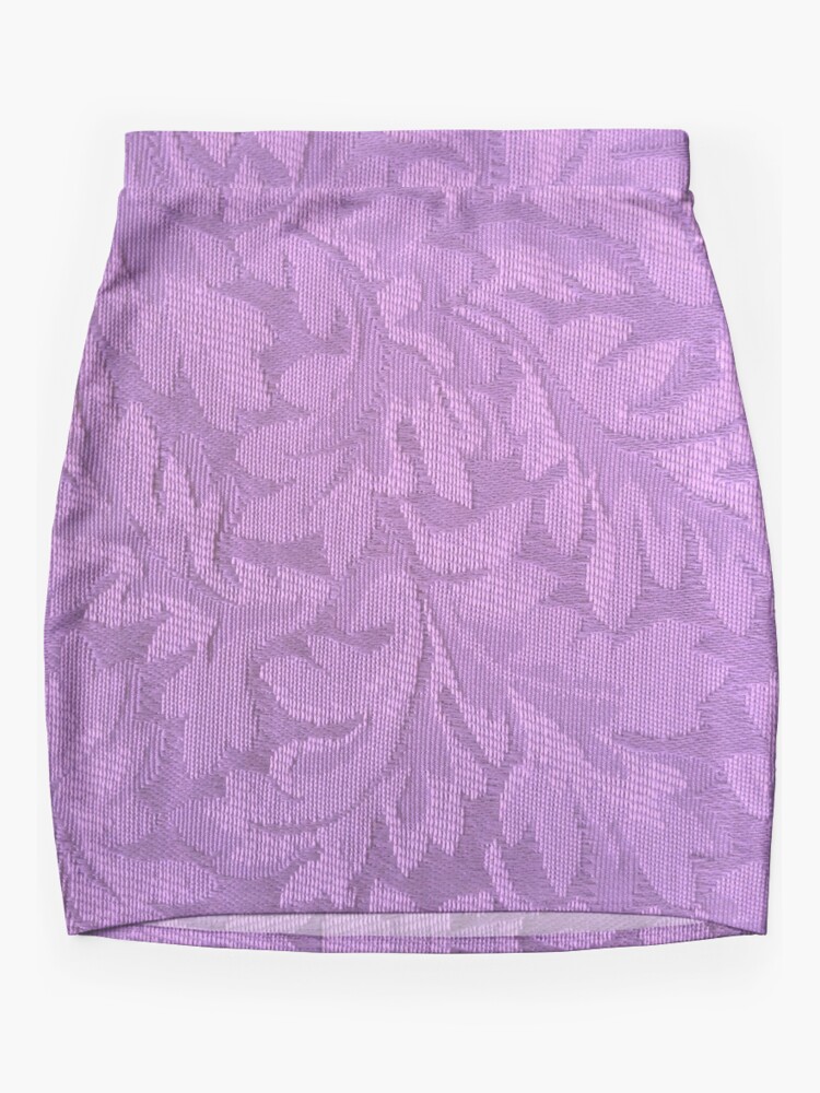 Leafy Elegance Damask Pattern Purple Mini Skirt