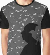 Alfred Hitchcock und seine Vögel. Grafik T-Shirt