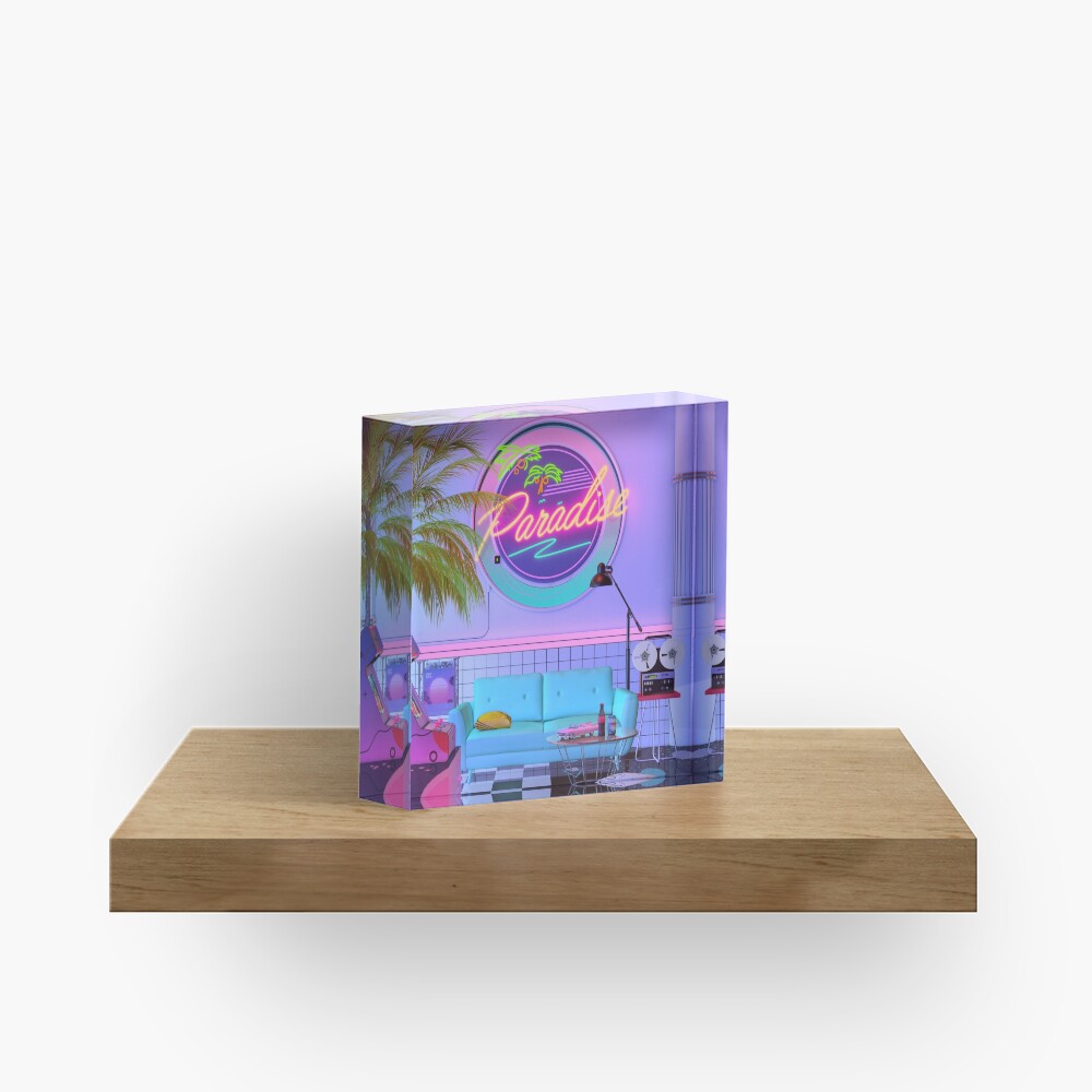 Paradise Wave Acrylic Block