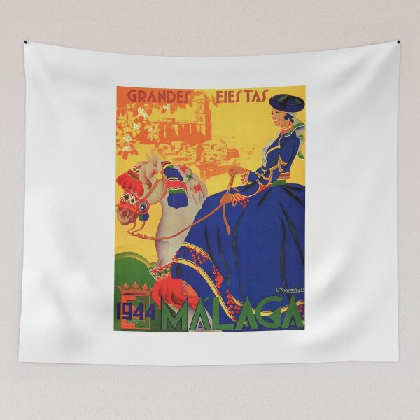 Item preview, 1944 Malaga Grandes Fiestas Spain Travel Poster designed and sold by retrographics.