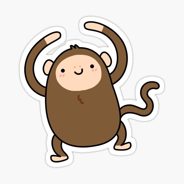 Kawaii Monkey Sticker By Kawaiilife Redbubble