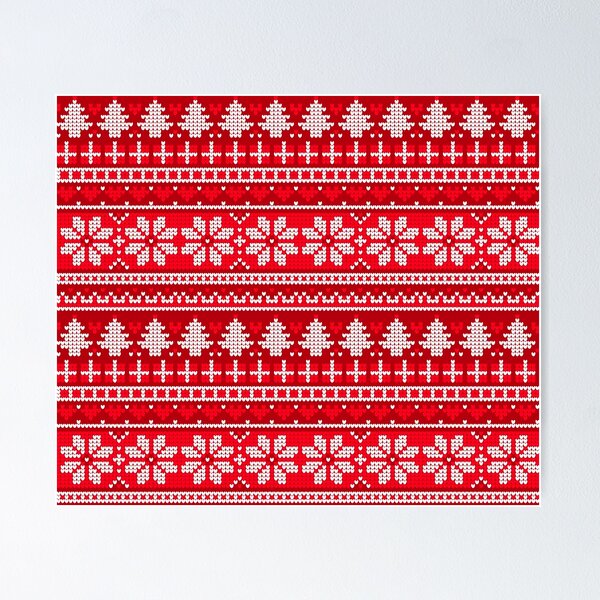 Item preview, knitted Christmas pattern Classic Xmax Gift Party  designed and sold by mashmosh.